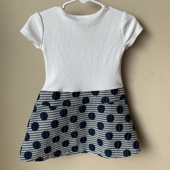 Blueberi Boulevard stripes and polka dot short sleeve A line dress - Picture 2 of 4